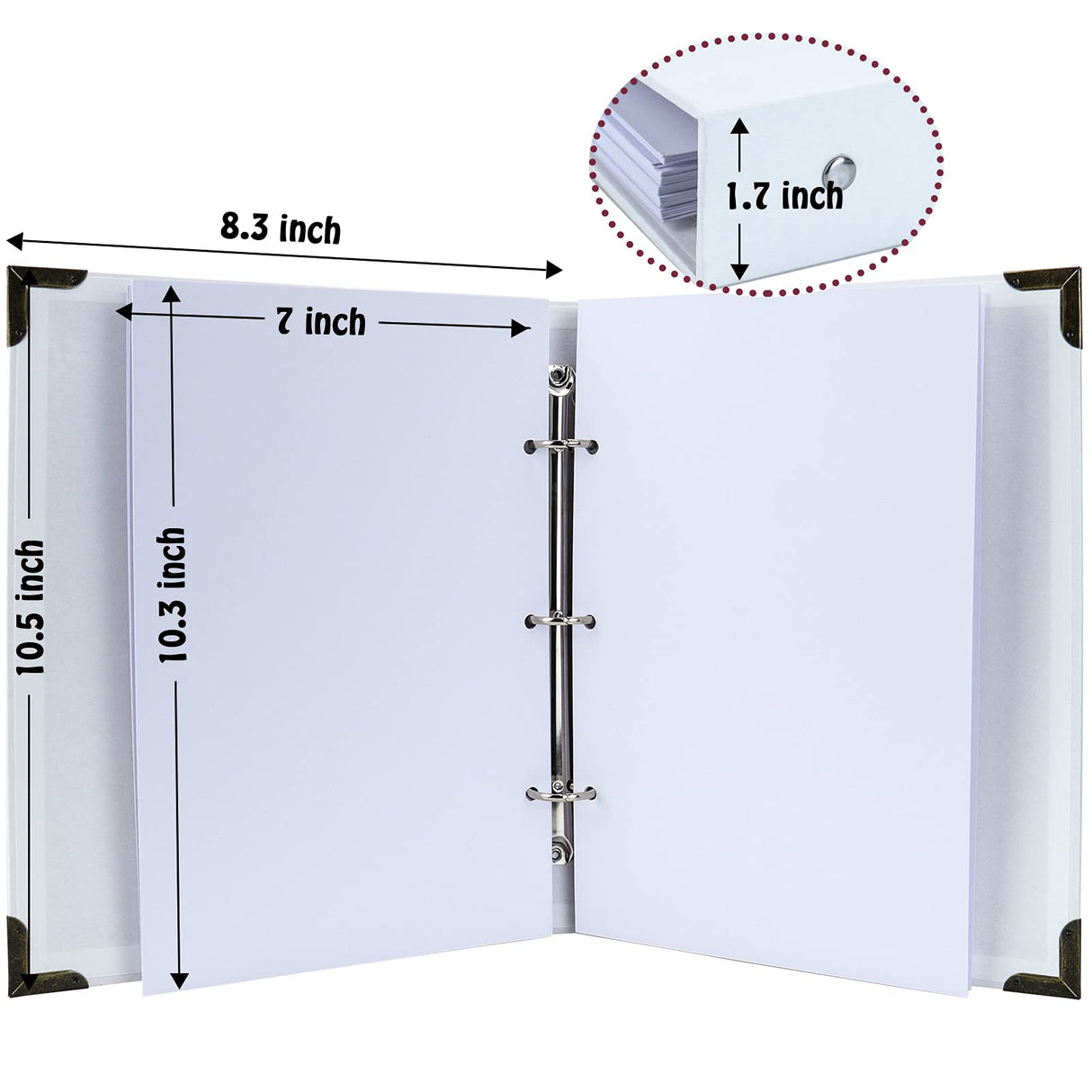 Vienrose DIY Scrapbook Photo Album Kit with Pens Tapes and Stickers 60 Pages Hardcover 8.3x10.5 Inches 3 Rings Removable Blank Paper Scrapbooking for Lover Friends Kids Wedding White Vienrose