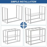 Akenow Fish Tank Stand 40 Gallon , Metal Aquarium Stand Double Layer with Storage 36.4" x 18.5"x29.1 fits Aquarium,Turtle Tank/Reptile Terrariums,White Akenow