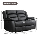 EBELLO Faux Leather Power Loveseat Recliner, Electric Reclining Sofa Chair, Overstuffed Comfortable Armrest Couch Set for Living Room, Bedroom Furniture, Meeting Room, Black (Loveseat) EBELLO