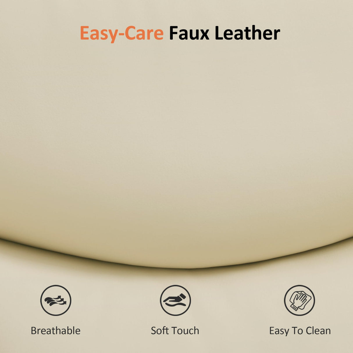 MCombo Oversized Swivel Recliner Chair with Ottoman, Adjustable Backrest, 360° Wood Base, High Seat, Faux Leather Lounge Chair for Tall Users in Living Room Office 4651 (Cream White) MCombo