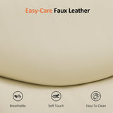 MCombo Oversized Swivel Recliner Chair with Ottoman, Adjustable Backrest, 360° Wood Base, High Seat, Faux Leather Lounge Chair for Tall Users in Living Room Office 4651 (Cream White) MCombo