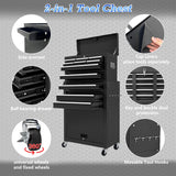 Kirmosal 13 Drawer Tool Chest,Toolbox with Wheels, Rolling Tool Cabinets with Drawers, Top Detachable Tool Chest with Hooks Handles for Workshop Mechanical Garage - Black Kirmosal