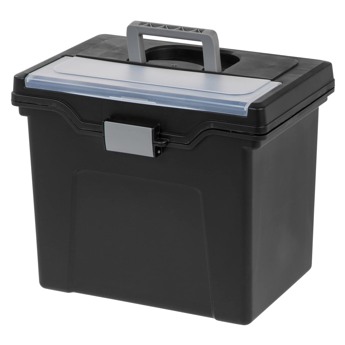 Office Depot Large Mobile File Box, Letter Size, 11 5/8in.H x 13 3/8in.W x 10in.D, Black/Silver, 110987 Office Depot