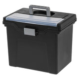 Office Depot Large Mobile File Box, Letter Size, 11 5/8in.H x 13 3/8in.W x 10in.D, Black/Silver, 110987 Office Depot