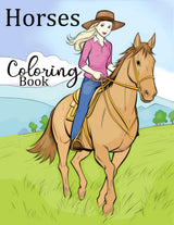 Horses Coloring Book: 40 Relaxing Horse Scenes For Kids, Teens, and Adults WoodArtSupply