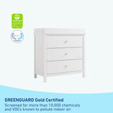 Graco Sasha 3-Drawer Chest with Changing Table Topper (White) – GREENGUARD Gold Certified, Nursery Bedroom Wood Chest with Spacious Storage, Interlocking Drawer System, Pre-Installed Tracks Graco