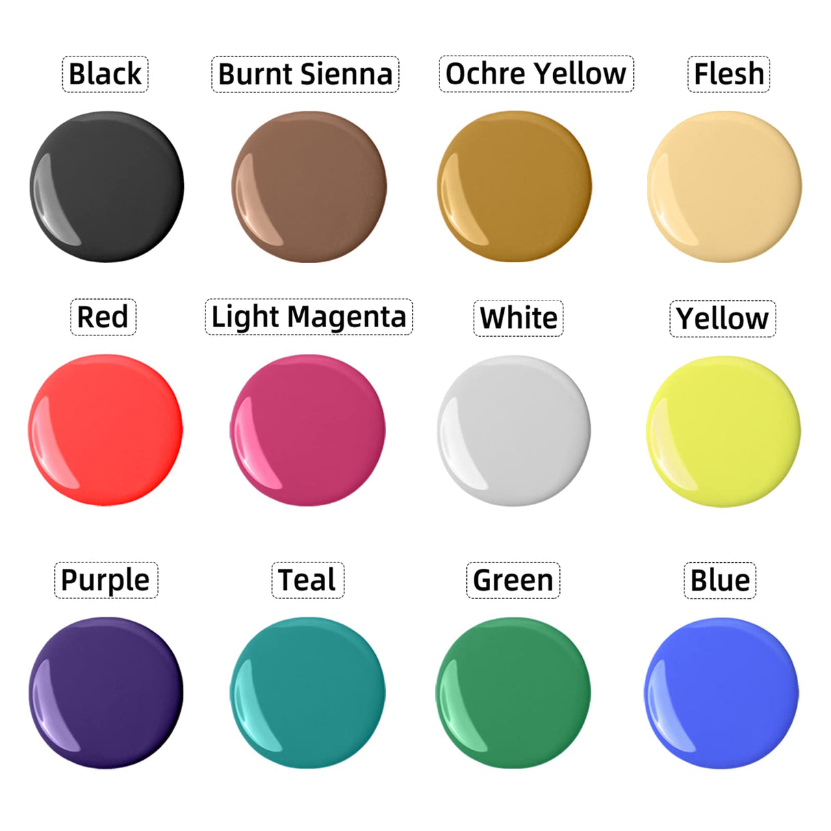 imyyds Airbrush Paint, 12 Color Acrylic Airbrush Paint Set, Water Based Read-to-Spray Air Brush Painting Set, Spray Paint Kit for Papers, Canvas, Wood, Model imyyds