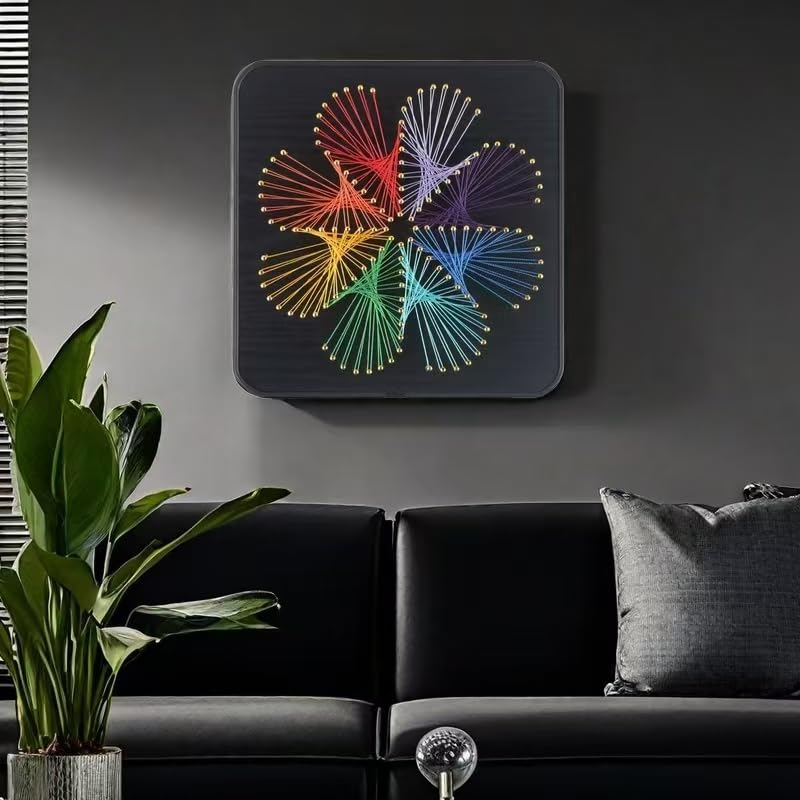 THOUDONER DIY 3D String Art Crafts Kit for Adults Beginner Unique Gift, Windmill(7.87inch*7.87inch). THOUDONER