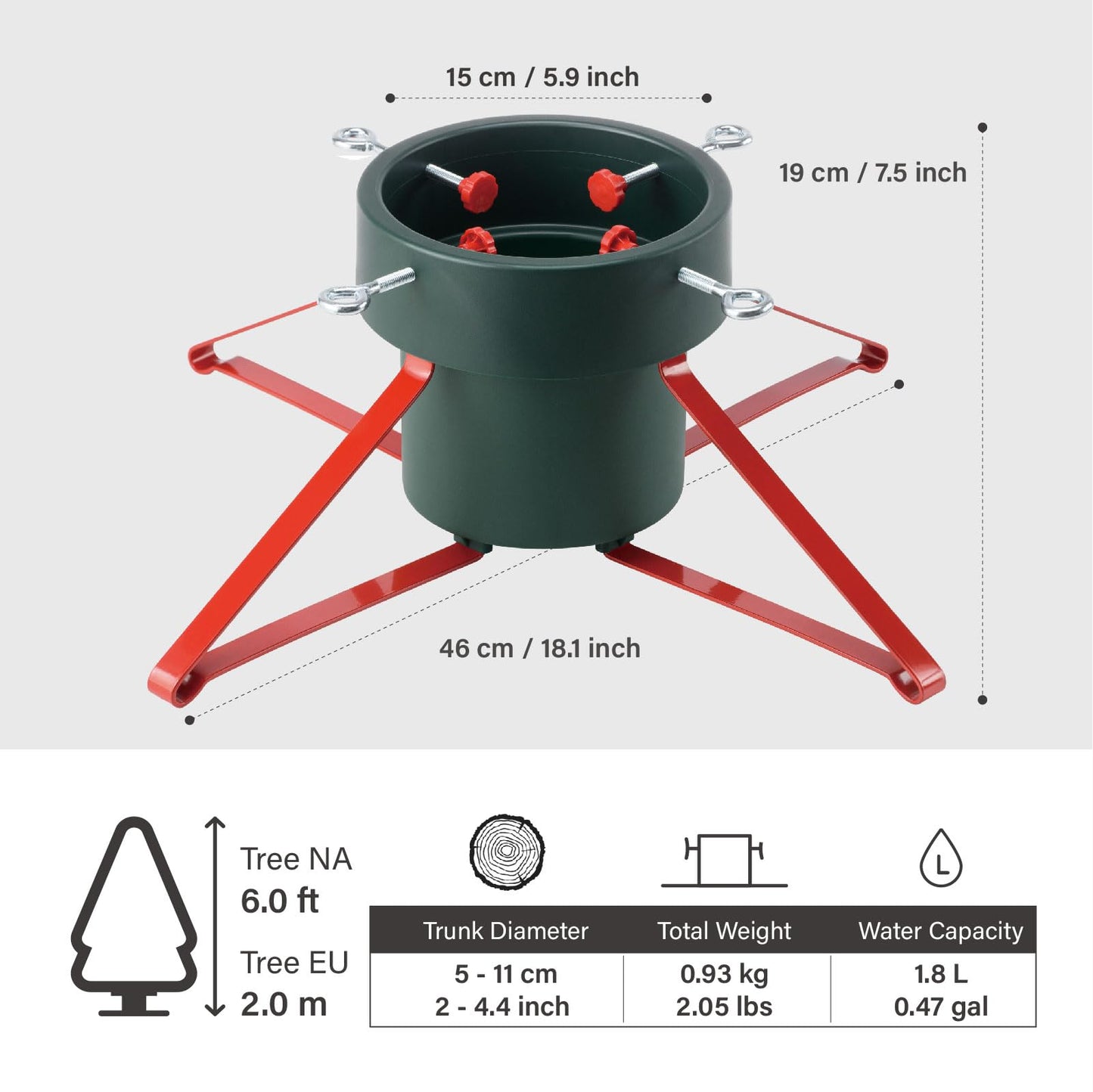 LJIE-House Christmas Tree Stand for Real Tree Christmas Tree Stand Base Holder up to 6FT Sleek Trees Stable for Xmas Tree Decor