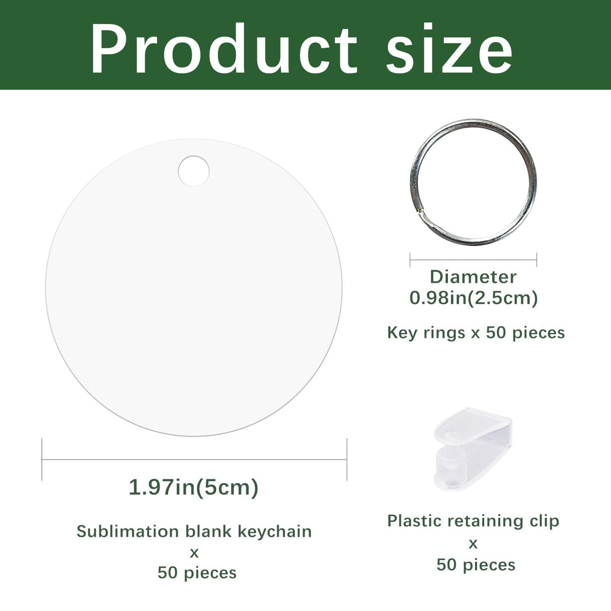 GEKIXUTP 150 Pcs Metal Sublimation Keychain Blanks Bulk，Double Sided Sublimation Blanks Keychain Heat Transfer Keychain Blanks，Sublimation Ornament Blanks GEKIXUTP