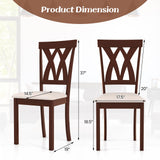 Giantex Wood Dining Chair Set of 2, Wooden Kitchen Chairs with Upholstered Seat, Rubber Wood Legs & Cross Back, Farmhouse Armless Side Chairs for Dining Room, Restaurant, Oak Giantex