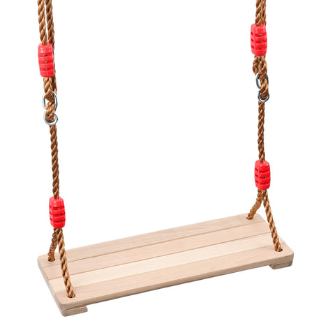 KOHAND 16 x 6 Wooden Swing, Hanging Tree Swing Seat with Adjustable Rope and Carabiner 330LBS Large Bearing Capacity for Home Backyard Garden Playing KOHAND