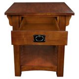 Leick Home 8207 Mission Impeccable End Table with Drawer, Made with Solid Wood, Side Table for Living Room, Bedroom, Medium Oak Finish, Russet Leick Home