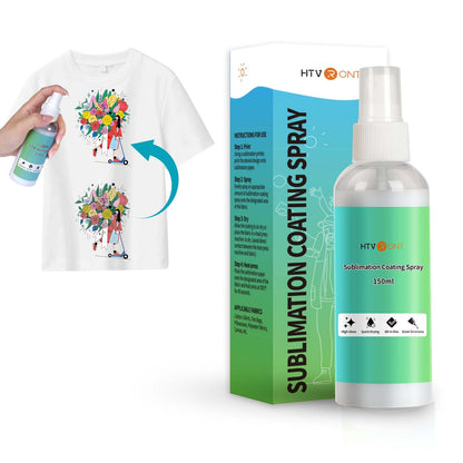 HTVRONT Sublimation Coating Spary for Cotton Shirts 150ml, Sublimation Spray for All Fabric, Canvas, Carton, Pillow, Sublimation Spray Quick Dry & High Gloss, Vibrant Color & Strong Adhesion