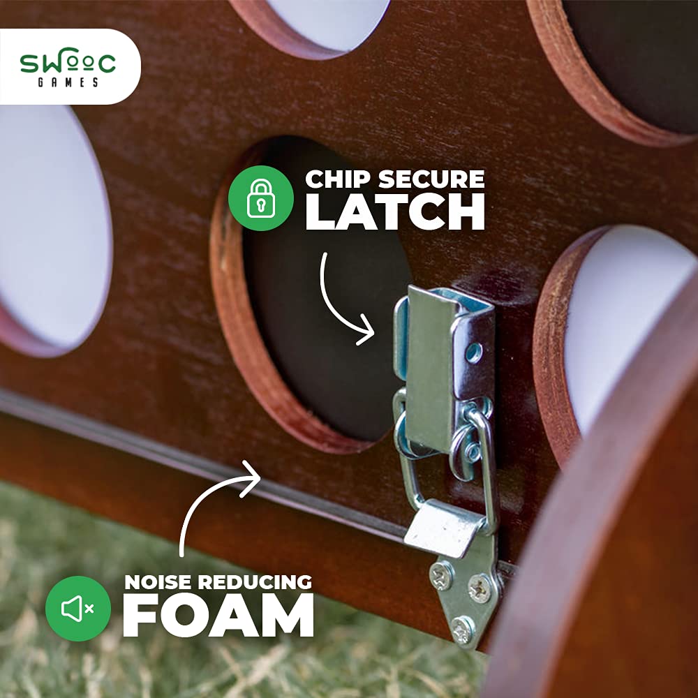 SWOOC Games - Giant Four in a Row (All Weather) with Carrying Case & 60% Quieter Design - Giant Connect - 4 Game - Giant Outdoor Games - Yard Games for Kids and Adults - Backyard Games - Giant Games SWOOC