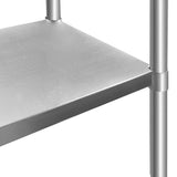 ROCKPOINT Stainless Steel Table for Prep & Work with Backsplash 48x24 Inches, NSF Metal Commercial Kitchen Table with Adjustable Under Shelf and Foot for Restaurant, Home and Hotel ROCKPOINT