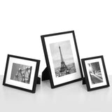 SONGMICS Gallery Wall Frame Set, Multi Picture Frames Set of 7, One 11x14, Two 8x10, Four 6x8 Collage Photo Frame with White Mat, Glass Front, Hanging or Tabletop Display, Black SONGMICS