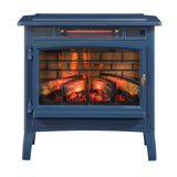 duraflame Freestanding Electric Fireplace Stove Heater with 3D Flame Effect for 1,000 Sq. Ft. Room, Navy Duraflame