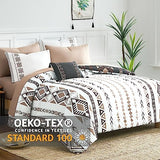 Geniospin Full Comforter Set - 7 Pieces Bed in a Bag, Comfortable Western Bedding Sets for All Seasons, Lightweight Soft Boho Comforter Bed Set with Sheets, Pillowcases & Shams Geniospin
