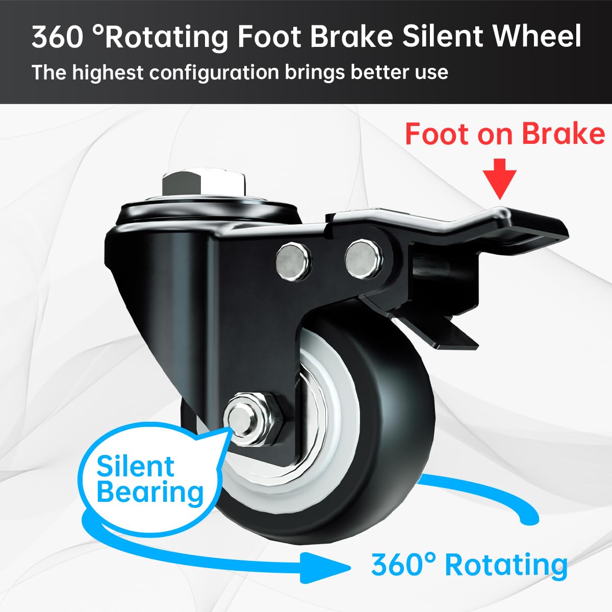 Snuowu 48 Inch Heavy Duty Dog Crate with Wheels, Folding Metal Big Dog Cage for Large and Medium Dogs, Extra Large XL XXL Indestructible Dog Crate with Removable Tray. Snuowu