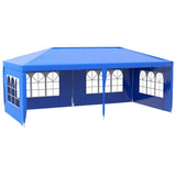 Outsunny 10' x 20' Large Party Tent, Outdoor Event Shelter, Gazebo Canopy with 4 Removable Window Sidewalls for Weddings, Blue Outsunny