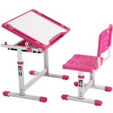 PayLessHere Kids Desk and Chair Set,Height Adjustable Study Desk for Kids with Pull Out Drawer Storage,Multi-function Study Desk and Chair for Writing, Reading and Drawing (Pink) PayLessHere