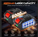 Lemolify 6000mAh Battery Pressure Washer, Electric Power Washer Cordless, Portable Car Pressure Washer Handheld with 6-in-1 Nozzle,17FT Drain Hose, Power Cleaner for Patio Floor Fence Deck,2 Battery Lemolifys