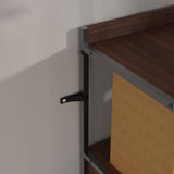 Housoul Bookshelf with Doors, 6-Tier Shelf with Storage Cabinet, 67" Tall Open Bookcase for Display, Industrial Retro Bookcase, Freestanding Storage Organizer Bookshelf for Living Room, Brown Housoul