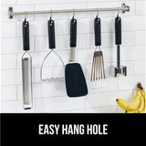 Gorilla Grip Nonstick Heat Resistant BPA-Free Silicone Spatula, Non Scratch Flexible Head for Pans, Slip Resistant Soft Rubber Handle, Stainless Steel Kitchen Spatulas for Cooking, 11.6 Inch, Black Gorilla Grip