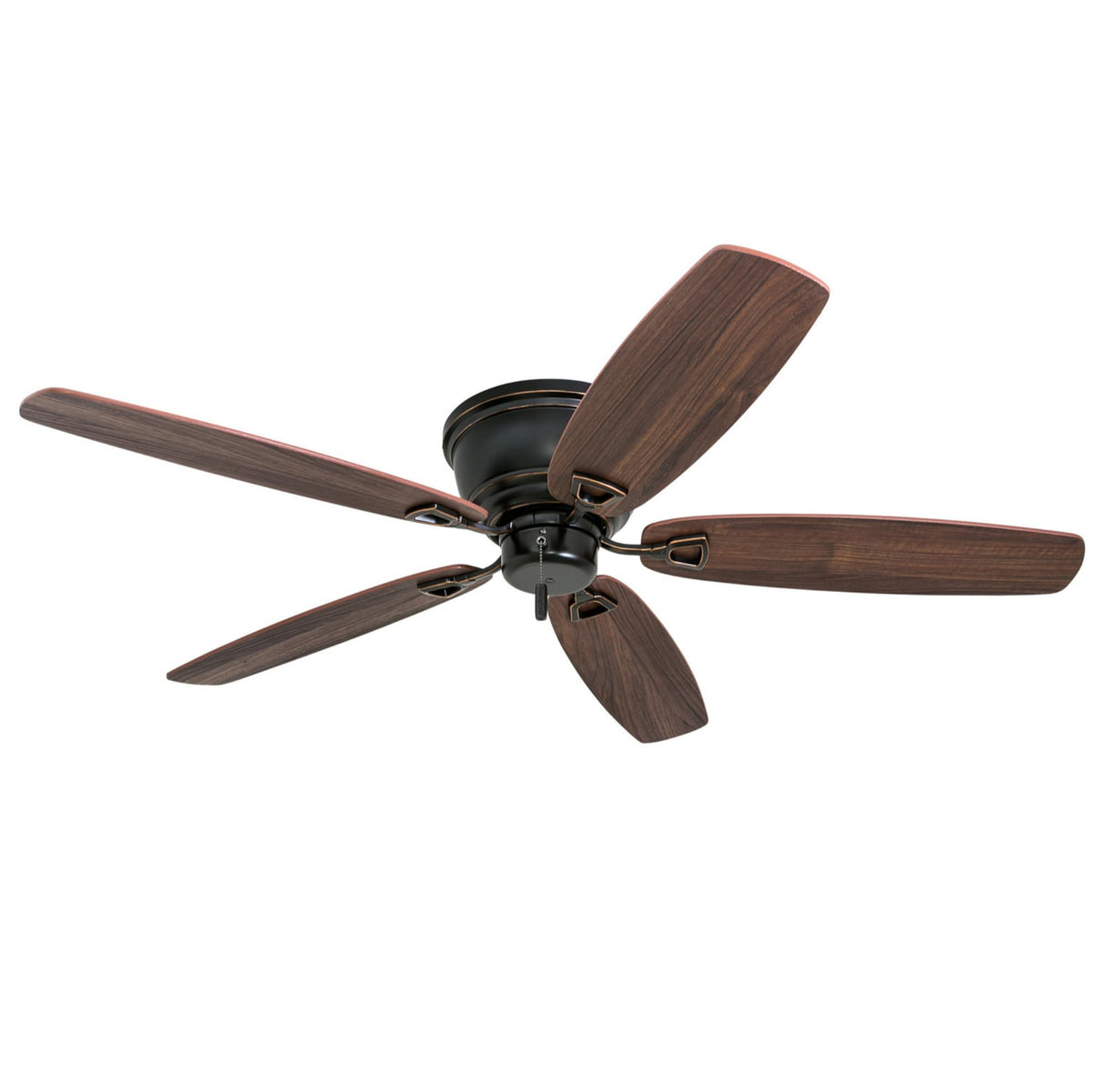 Honeywell Ceiling Fans Glen Alden, 52 inch Classic Flush Mount Indoor Ceiling Fan with No Light, Pull Chain, Quick-2-Hang Dual Finish Blades, Reversible Motor - 50516-01 (Oil Rubbed Bronze) Honeywell Ceiling Fans