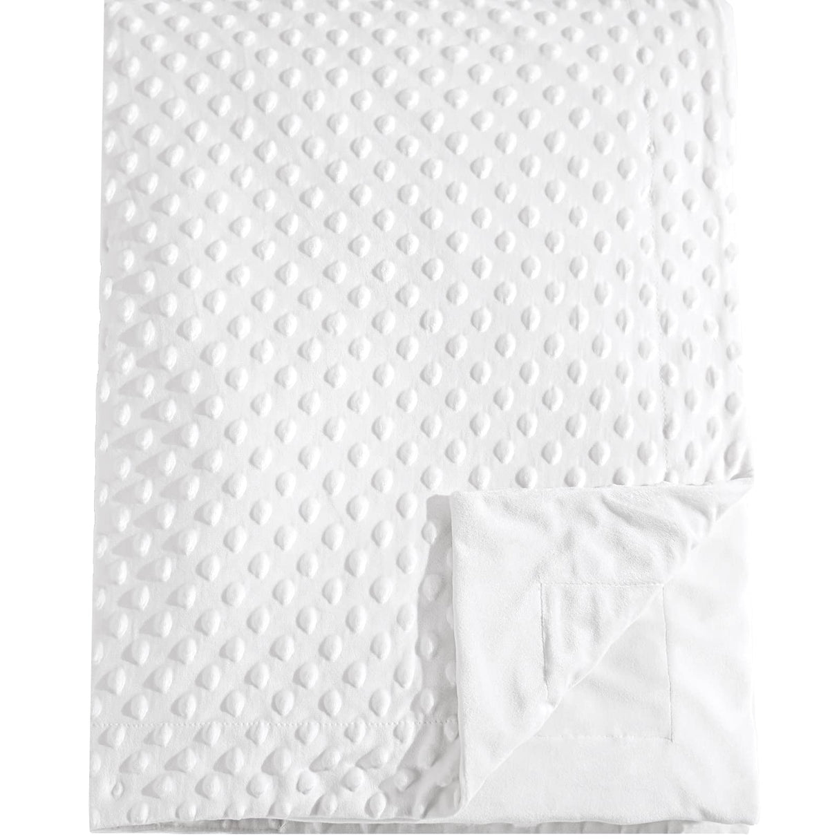 david's kids Minky Baby Blanket for Boys Girls Neutral, Soft Lightweight Micro Fleece Blanket with Double Layer, Dotted Backing, Breathable Receiving Blanket for Newborns, 30x40 Inches, White david's kids