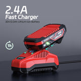 Jig Saw - 20V Cordless Jigsaw with Battery and Charger 2700 SPM Rechargeable Jigsaw with 10pcs Cutting Blades Bevel Angle (±45°) Variable Speed and 4 Orbital Function for Straight/Curve/Circle Cutting Vistreck