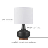 Globe Electric 61000049 17" Ceramic Table Lamp, Soft Beige Finish, White Linen Shade, On/Off Rotary Switch on Socket, Table Lamp for Living Room, Home Décor, Lamps for Bedroom, Room Décor Globe Electric