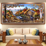 BOHADIY Diamond Painting Kits for Adults Rural Landscape Abstract 5D Diamond Art Kits for Adults, Large Size DIY Full Drill Paintings with Diamonds Gem Art Crafts for Home Wall Decor 16x27.5 Inch BOHADIY