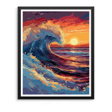 Natuyalo Paint by Numbers for Adults - DIY Adult Paint by Number Kits Painting on Canvas Sea Wave Painting by Numbers for Beginners, Sunset Seascape Art Craft Kits for Adults (16x20 Inch) Natuyalo