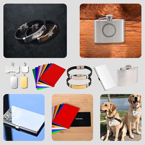 Mroy mio 135 PCS Laser Engraving Material Kit, 27 Kinds Laser Engraver Blanks for Laser Crafting, Includes Wood, Acrylic, Fabric, Rock, PU Leather, Diatom Mud Materials Mroy mio