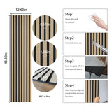 ARTSLAT Acoustic Peel & Stick Wall Panels 4 Pack - Soundproof 3D Wood Slat Paneling for Walls/Ceilings (43"x12.6") Self-Adhesive Interior Decor, Oak ARTSLAT