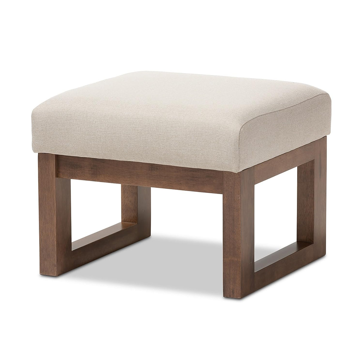 Baxton Studio Yashiya Fabric Ottoman, Light Beige (123-6820-HiT) Baxton Studio