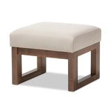 Baxton Studio Yashiya Fabric Ottoman, Light Beige (123-6820-HiT) Baxton Studio
