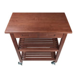 Winsome 94734 Jonathan 2 Drawer Rolling Kitchen Cart in Walnut Winsome