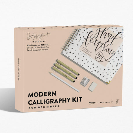 Modern Calligraphy Kit for Beginners: A Creative Craft Kit for Adults featuring Hand Lettering 101 Book, Brush Pens, Calligraphy Pens, and More Paige Tate & Co