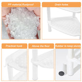 4 Tier Corner Shower Caddy, Rustproof, Plastic Shower Organizer for Bathroom, Bathtub, Shower pan, Bath Accessories Shower Caddies, 13.5 x 10 x 33.5 Inches, White (Round Slot White 4 Tier) SLZBCY