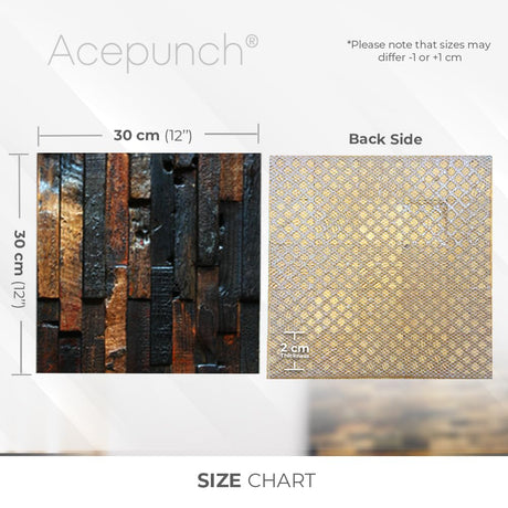 Acepunch 6 Finland 3D Wooden Wall Art Panel Home Decorative Sound Absorbing Dampening Tile Soundproofing Acoustic Music Insulator Noise reduction Office Studio Room Rustic Vintage 12 x 12 in AP1237 Acepunch