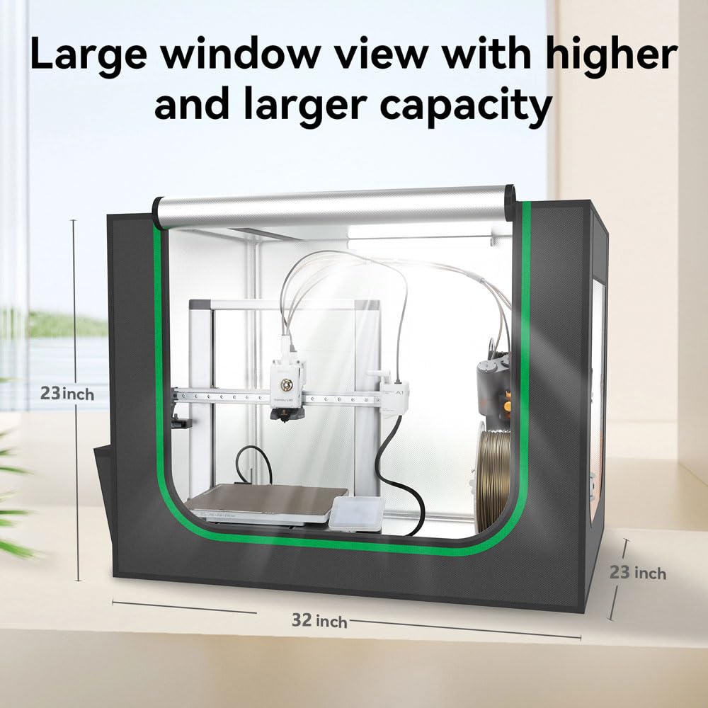 3D Printer Enclosure with LED Light, Fireproof Dustproof Tent Constant Temperature Protective Cover for Bambu Lab A1,A1 Mini,800 * 580 * 580mm - WoodArtSupply