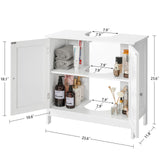 TEENFON Pedestal Sink Storage Cabinet, Under Sink Cabinet with 2 Doors & Shelf, Under Bathroom Sink Cabinet, Pedestal Sink Storage for Bathroom, White TEENFON