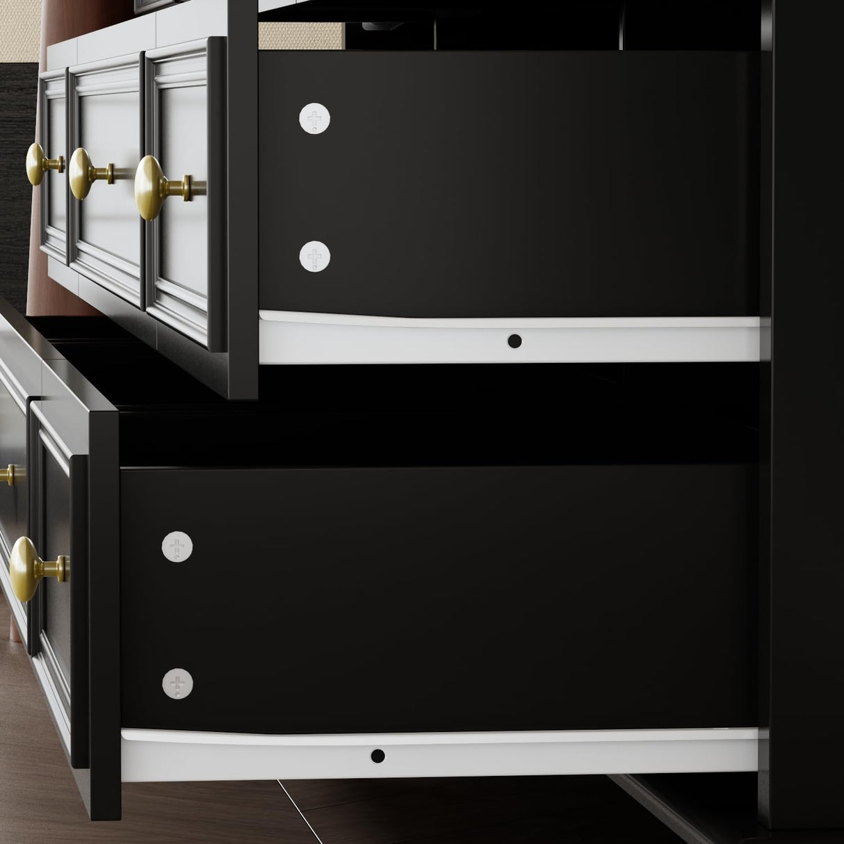 ROMSHINE 12 Drawers Dresser for Bedroom, 63" Wide Chesst of Drawers with Wooden Legs, Traditional Closet Storage Dressers Organizer, Bedroom Dresser for Closet, Living Room, Hallway, Black ROMSHINE