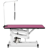 ZSQ Dog Grooming Table Z-Lift Hydraulic, Professional Grooming Table at Home, Grooming Table for Dogs Foldable, Adjustable Dog Grooming Table for Medium Large Dog,Purple/Pink (Pink) ZSQ