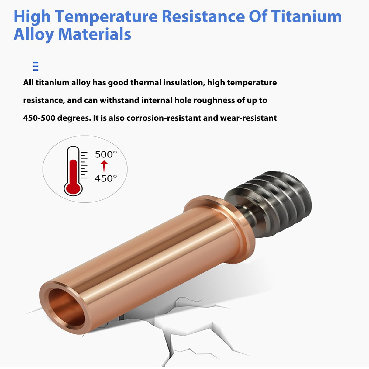 2PCS 3D Printer Extruder Copper Titanium Alloy Throat Tube for Kobra 2/Kobra 2 Neo/Kobra 2 Pro/Kobra 2 Plus/Kobra 2 Max, High Temperature and Wear Resistance HeatBreak 3D Printer Replacement Part CNZTHDY