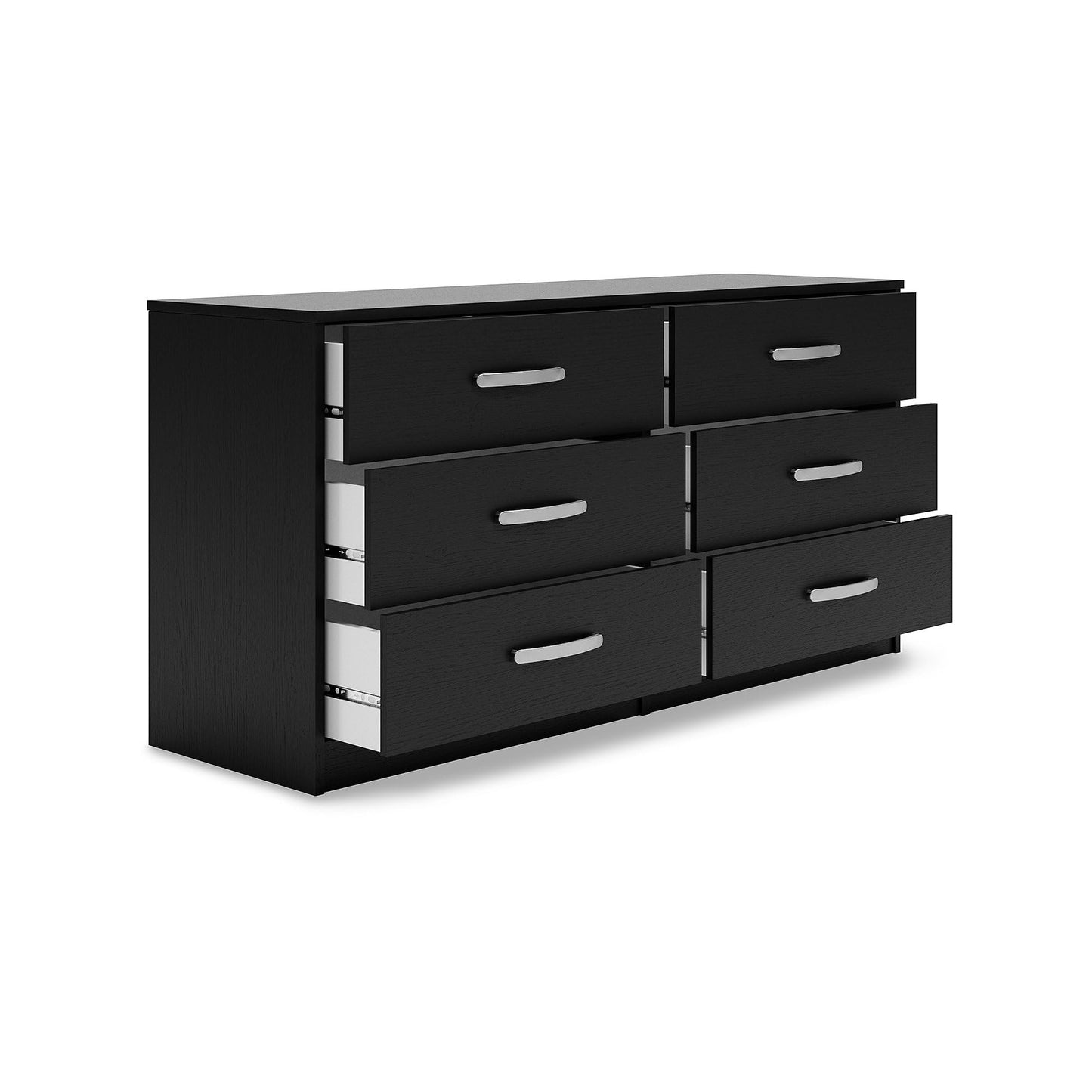 Signature Design by Ashley Finch Modern 6 Drawer Dresser with Ball-bearing Construction and Safety Stop, Black - WoodArtSupply