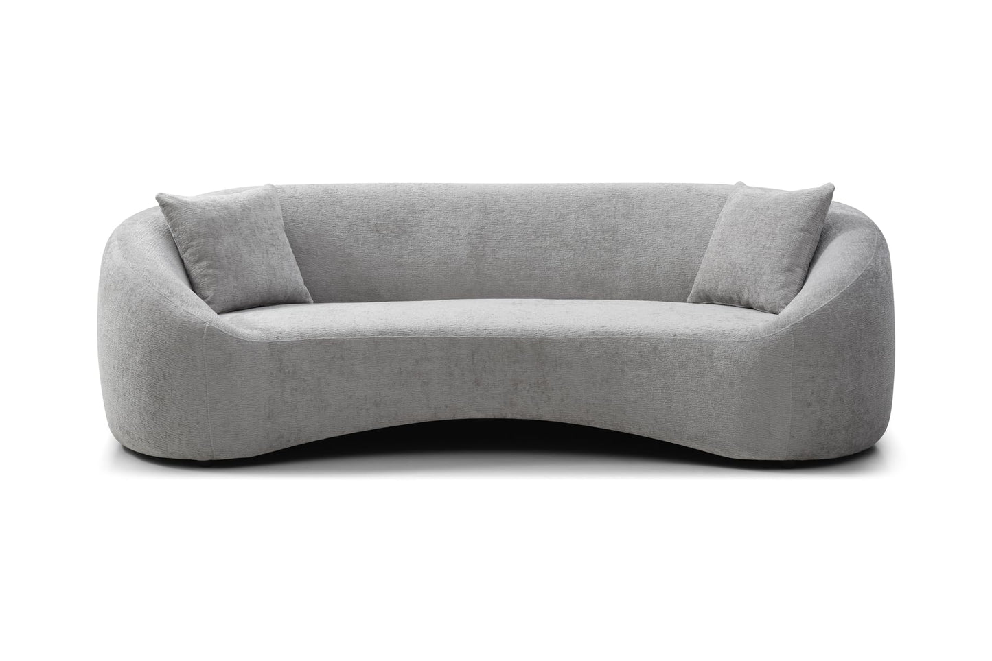 SSC SATISUNCASA 93” Modern Minimalist Curved Sofa Couch for Living Room, Unique Design, Chenille Cloud Couch with Soft Comfortable Upholstered for Bedroom, Apartment, Home Office (Gray Chenille)